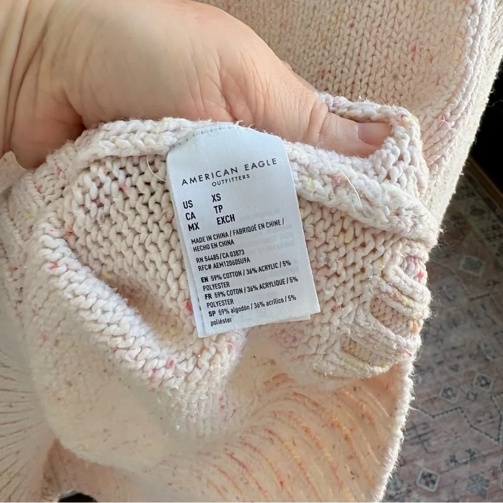 American Eagle Outfitters Blush Button-Up Sweater